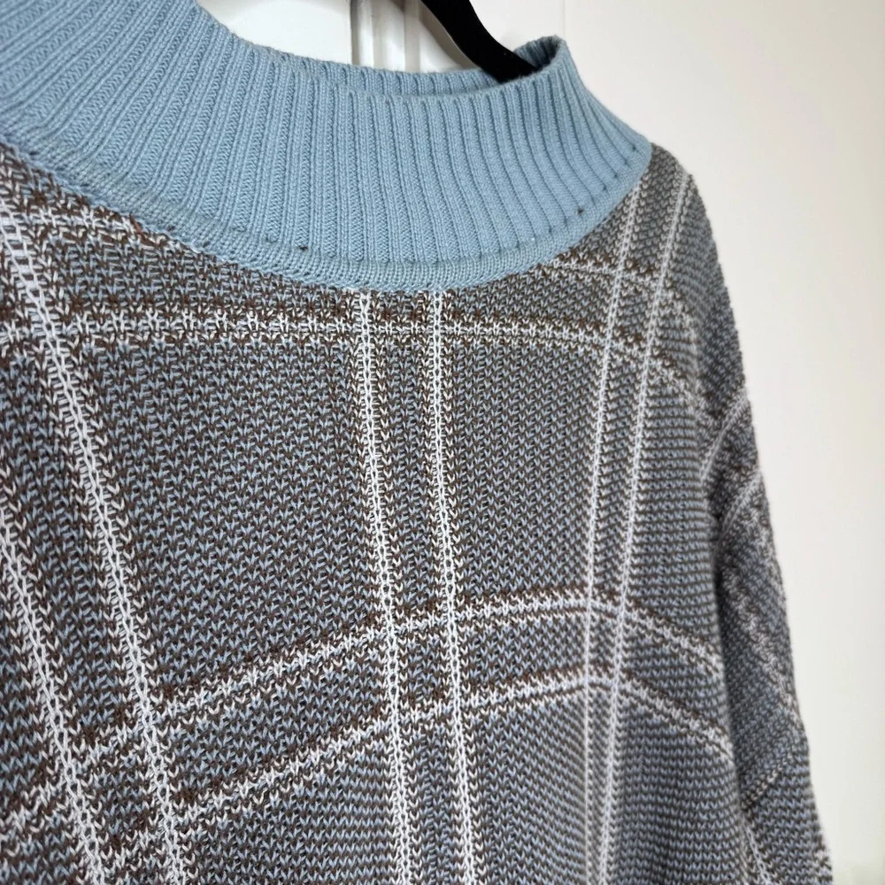 Able Jana Patterned Plaid Turtleneck Sweater 1X - Picture 4 of 7